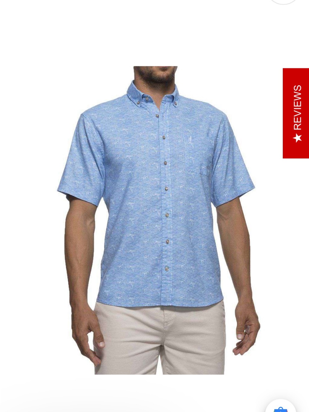 Cole Printed Short Sleeve Button Down Shirt in Coronado by Johnnie-O